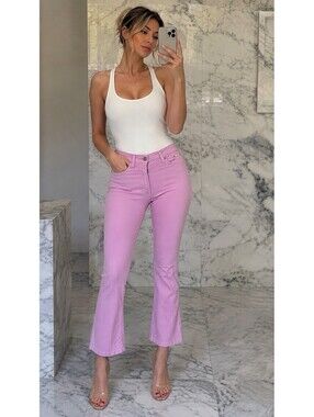 Versace Jeans Couture Pink Cropped Bootcut Jeans Size 27 Made in Italy